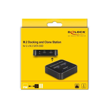 DELOCK Dokkolóállomás 2db. M.2 SATA SSD-hez klón funkcióval