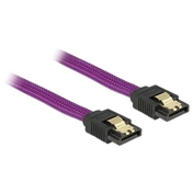 DELOCK SATA cable straight/straight metal purple Premium 100cm (83692)