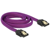 DELOCK SATA cable straight/straight metal purple Premium 100cm (83692)