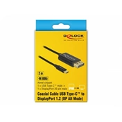 DELOCK USB Type-C koax kábel DisplayPort-hoz (DP Alt Mode) 4K 60 Hz 2 m (83710)