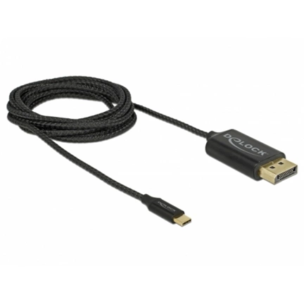 DELOCK USB Type-C koax kábel DisplayPort-hoz (DP Alt Mode) 4K 60 Hz 2 m (83710)
