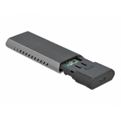 DELOCK külső ház M.2 NVMe PCIe vagy SATA SSD-hez USB 3.2 Gen 2 Type-C 10Gb/s szerszám nélküli