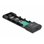 DELOCK külső ház M.2 NVMe PCIe vagy SATA SSD-hez USB 3.2 Gen 2 Type-C 10Gb/s szerszám nélküli