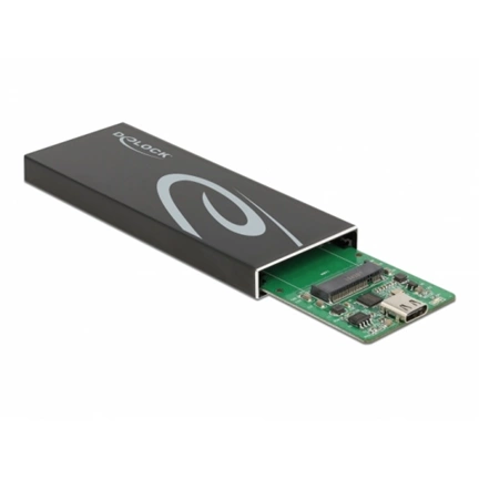 DELOCK külső ház M.2 SATA SSD-hez USB 3.2 Gen 2 Type-C