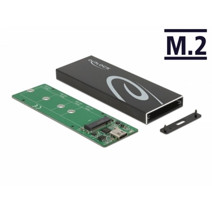 DELOCK külső ház M.2 SATA SSD-hez USB 3.2 Gen 2 Type-C