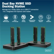 DIGITUS DA-71545 Dual M.2 NVMe SSD dokkoló állomás USB-C Gen2