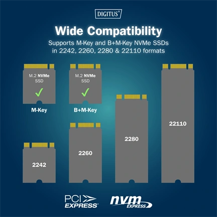 DIGITUS DA-71545 Dual M.2 NVMe SSD dokkoló állomás USB-C Gen2