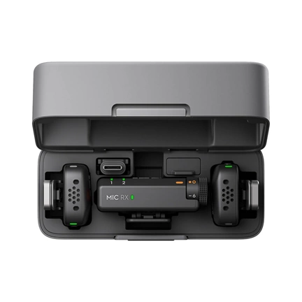 DJI Mic Mini vezeték nélküli mikrofonrendszer (2 jeladó + 1 vevőegység + töltőtok) DJI Mic Mini vezeték nélküli mikrofonrendszer (2 jeladó + 1 vevőegység + töltőtok)