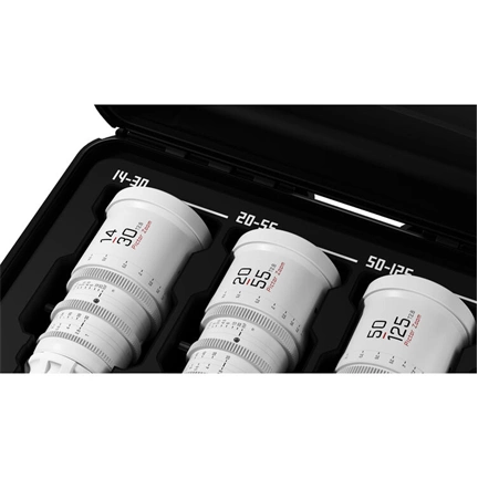 DZOFILM Pictor Zoom 3-lens kit koferrel (14-30/20-55/50-125 T2.8) fehér PL