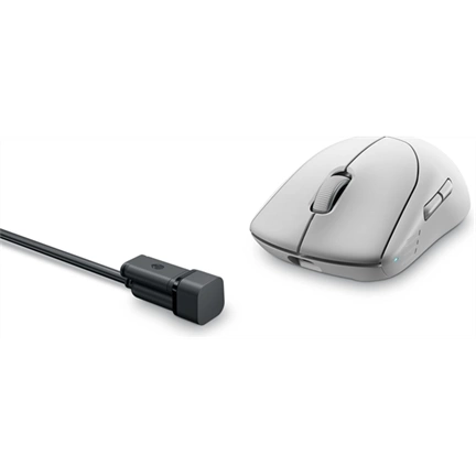 Dell Alienware Pro Wireless gaming egér vezetékes opcióval - 26000dpi, Lunar Light