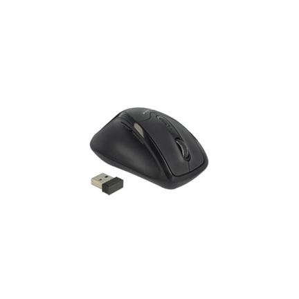 Delock 5 gombos, ergonomikus, 2,4 GHz-os, vezetéknélküli optikai egér csukló támasszal - balkezes Delock 5 gombos, ergonomikus, 2,4 GHz-os, vezetéknélküli optikai egér csukló támasszal - balkezes