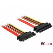 Delock Bővítőkábel, Sata 6 Gb/s, 22 tűs csatlakozó > Sata 22 tűs aljzat 50 cm