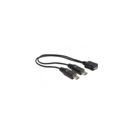 Delock Cable USB micro B female > 2 x USB micro-B male 20.5 cm