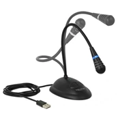 Delock Gégecsöves USB mikrofon talppal és némító, valamint be / ki kapcsoló gombbal