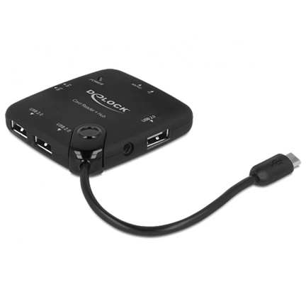 Delock Micro USB OTG Card Reader + 3 port USB Hub