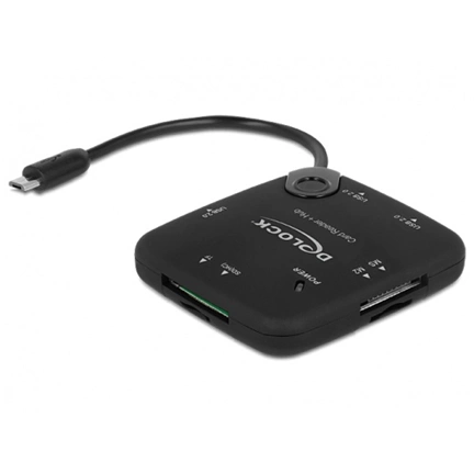 Delock Micro USB OTG Card Reader + 3 port USB Hub