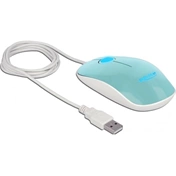 Delock Optika LED-es egér 3 gombos, A-típusú USB, türkiz színű