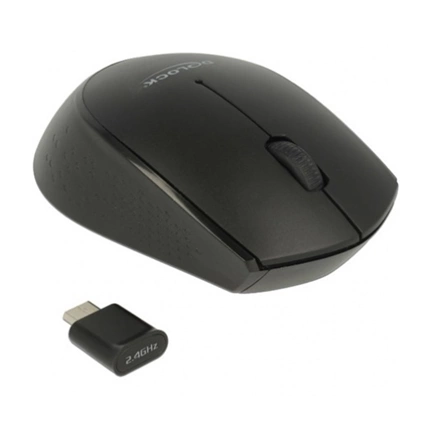 Delock Optikai USB Type-C háromgombos mini egér, 2,4 GHz-es, vezeték nélküli