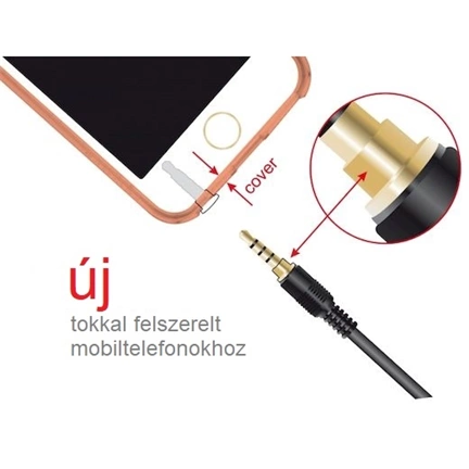 Delock Sztereó jack hosszabbító kábel 3,5 mm 4-tűs apa > anya 5 m hosszú fekete