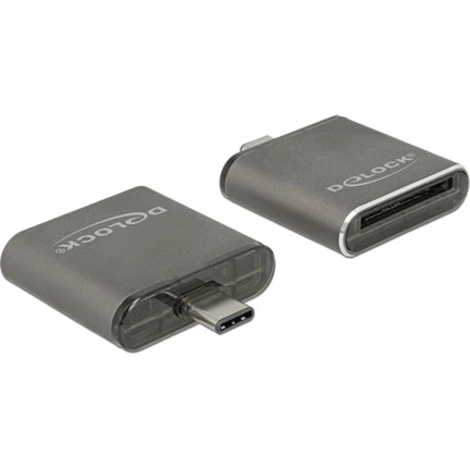 Delock USB Type-C csatlakozóval ellátott SDHC / SDXC UHS-II / MMC egy nyílású kártyaolvasó (3 év)