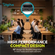 Digitus 10" power strip with aluminum profile, 4-outlet grounded power strip, with switch