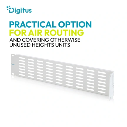 Digitus Blank cover with ventilation grille and hinge for 482.6 mm (19") enclosures