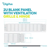 Digitus Blank cover with ventilation grille and hinge for 482.6 mm (19") enclosures