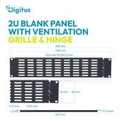 Digitus Blank cover with ventilation grille and hinge for 482.6 mm (19") enclosures