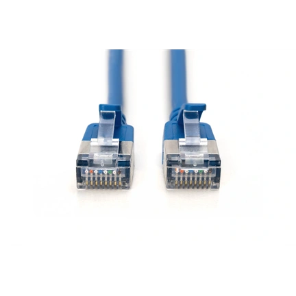 Digitus CAT 6A F-FTP keskeny patch kábel, 0,5 m, kék, 10 db