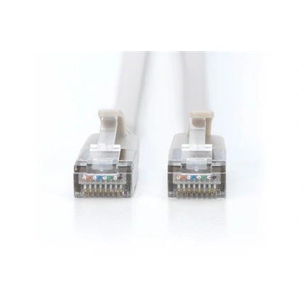 Digitus CAT 6A F-FTP keskeny patch kábel, 0,5 m, szürke, 10 db