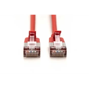 Digitus CAT 6A F-FTP keskeny patch kábel, 1 m, piros, 10 db