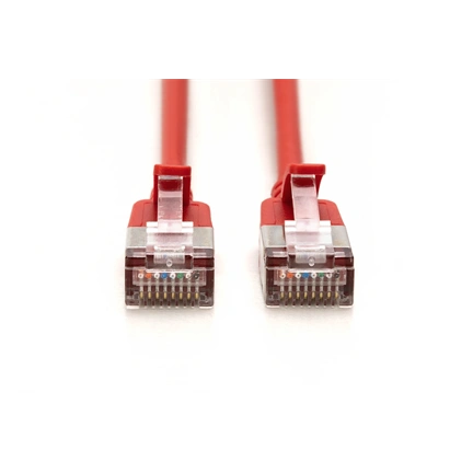 Digitus CAT 6A F-FTP keskeny patch kábel, 1 m, piros, 10 db