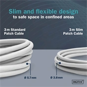 Digitus CAT 6A F-FTP keskeny patch kábel, 1 m, szürke, 10 db