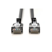 Digitus CAT 6A F-FTP keskeny patch kábel, 2 m, fekete, 10 db