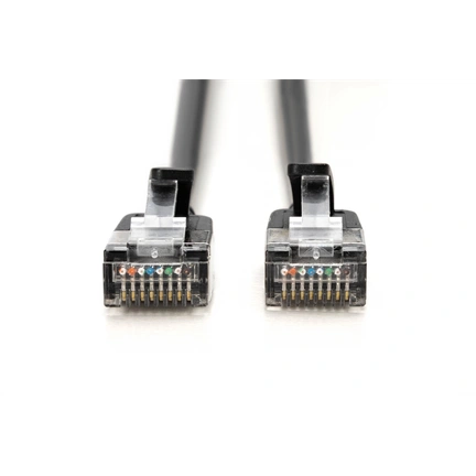 Digitus CAT 6A F-FTP keskeny patch kábel, 2 m, fekete, 10 db