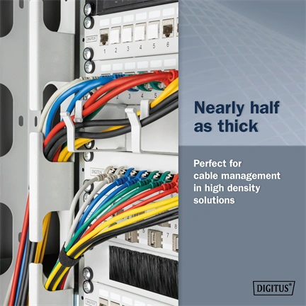 Digitus CAT 6A F-FTP keskeny patch kábel, 5 m, fekete, 10 db