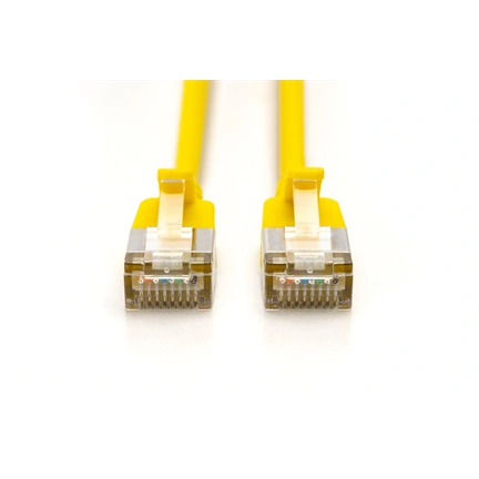 Digitus CAT 6A F-FTP keskeny patch kábel, 5 m, sárga, 10 db
