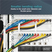 Digitus CAT 6A F-FTP keskeny patch kábel, 5 m, sárga, 10 db