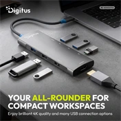 Digitus DA-70920 USB-C Docking Station, 8-Port