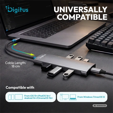 Digitus DA-70920 USB-C Docking Station, 8-Port