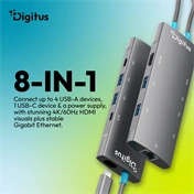 Digitus DA-70921 USB-C Docking Station, 8-Port