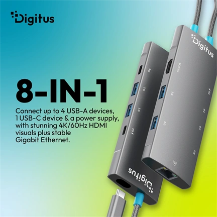 Digitus DA-70921 USB-C Docking Station, 8-Port