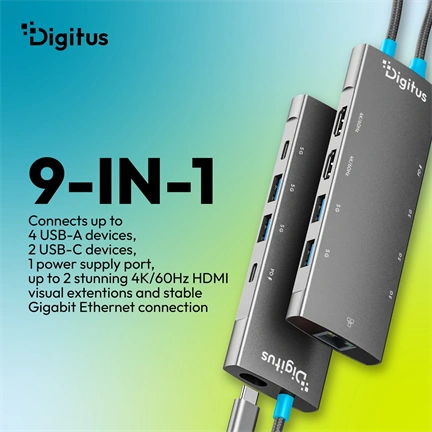 Digitus DA-70922 USB-C Docking Station, 9-Port