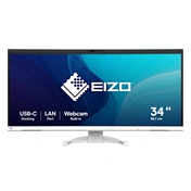 EIZO FlexScan EV3450XC monitor 34,1" ívelt ultraszéles, 5MP webkamera, USB-C dokkoló, 94W-os töltés, fehér
