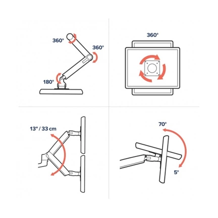 ERGOTRON LX Dual Stacking Arm, Tall Pole (polished aluminum)