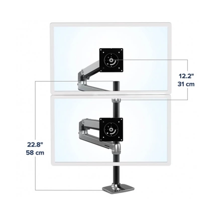 ERGOTRON LX Dual Stacking Arm, Tall Pole (polished aluminum)