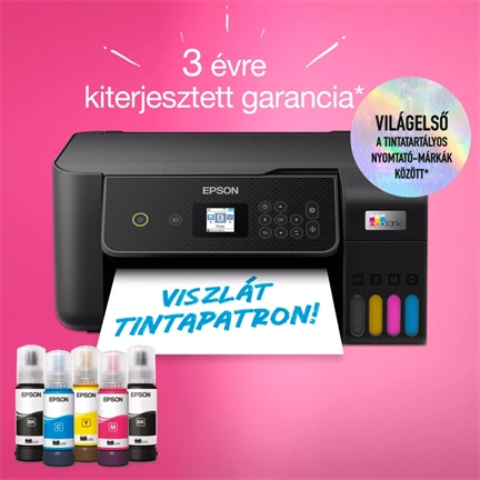 Epson EcoTank L3280 többfunkciós, Wi-Fi-s, külső tintatartályos, A4-es nyomtató, akár 3 évre elegendő tintával