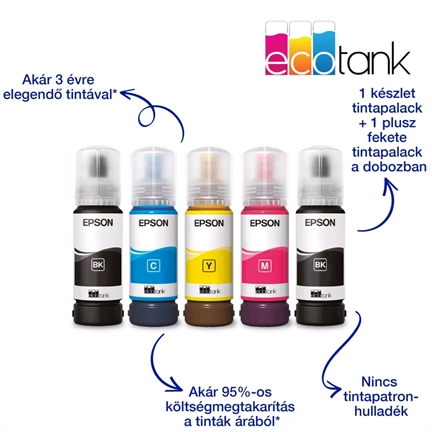 Epson EcoTank L3280 többfunkciós, Wi-Fi-s, külső tintatartályos, A4-es nyomtató, akár 3 évre elegendő tintával