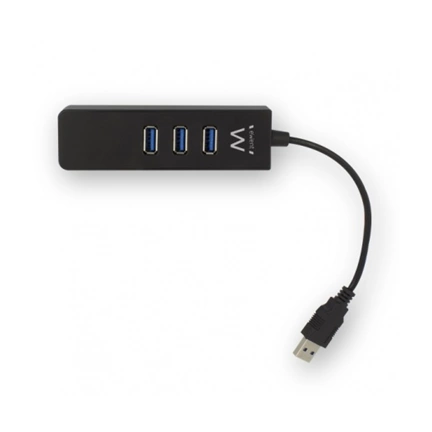 Ewent EW1140 USB 3.1 HUB 3 Port + Gigabit port Black
