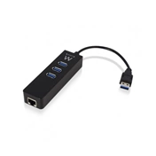 Ewent EW1140 USB 3.1 HUB 3 Port + Gigabit port Black